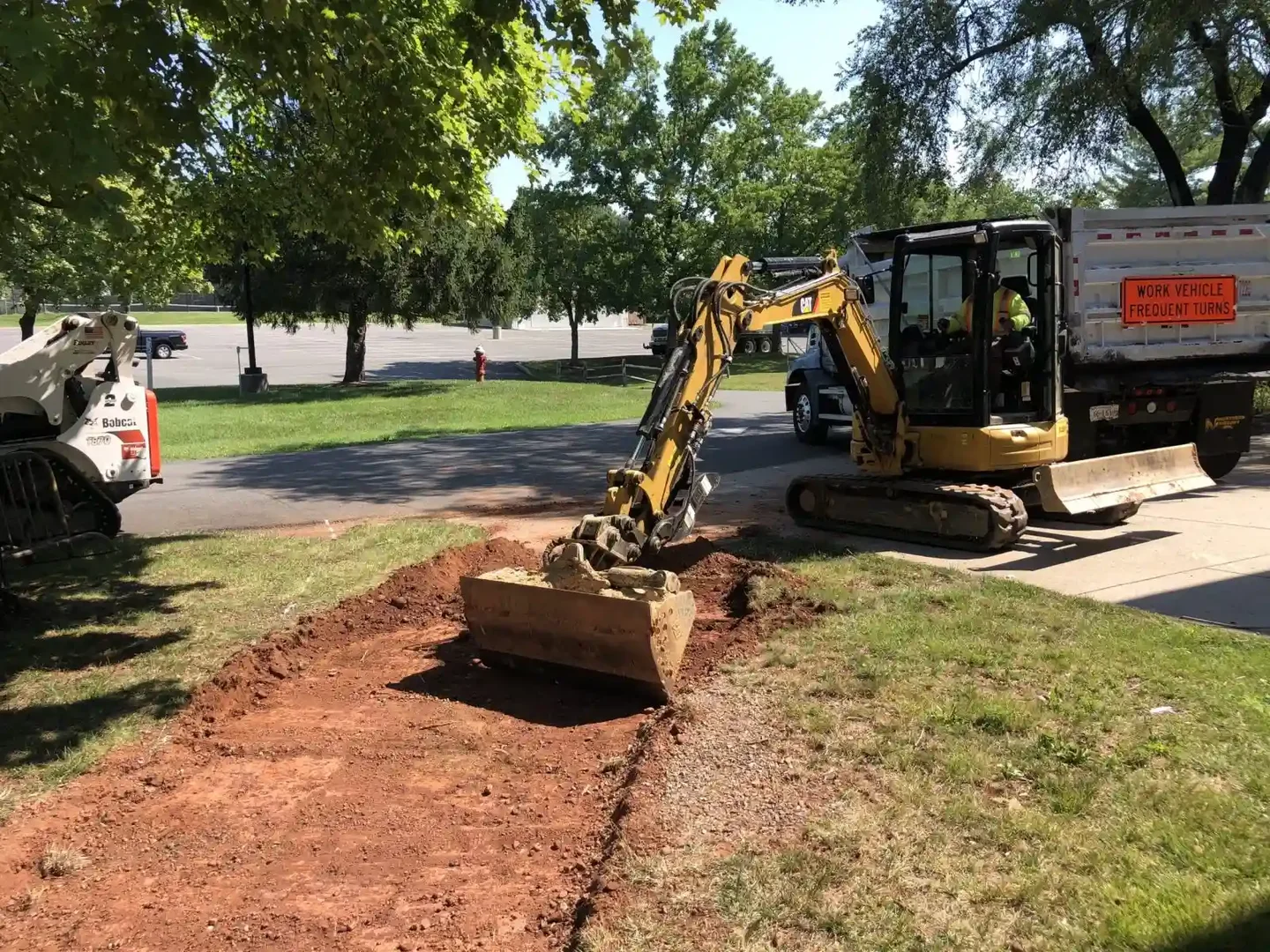 Recreational Facility Excavator Digging