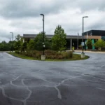 Building Exterior with Sealcoating on Parking Lot