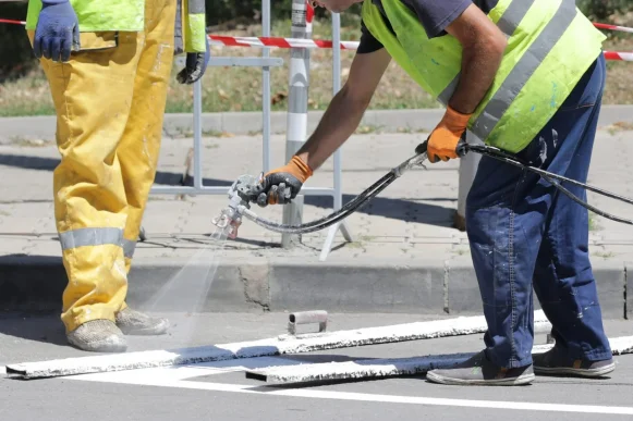 Painting Striping in Parking Lot